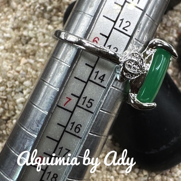 Aventurine silver Victorian ring/Joy for taurus/ - Picture 2 of 4